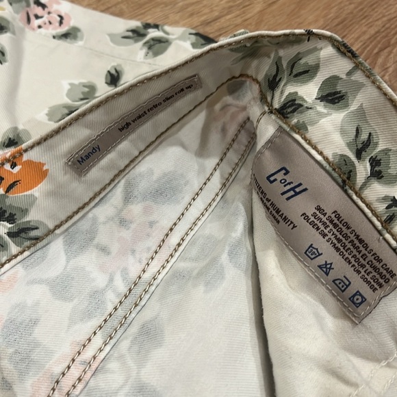 Citizens of Humanity Jeans Womens 4 / 27 Mandy High Waist Beige Denim Floral EUC - Picture 3 of 4